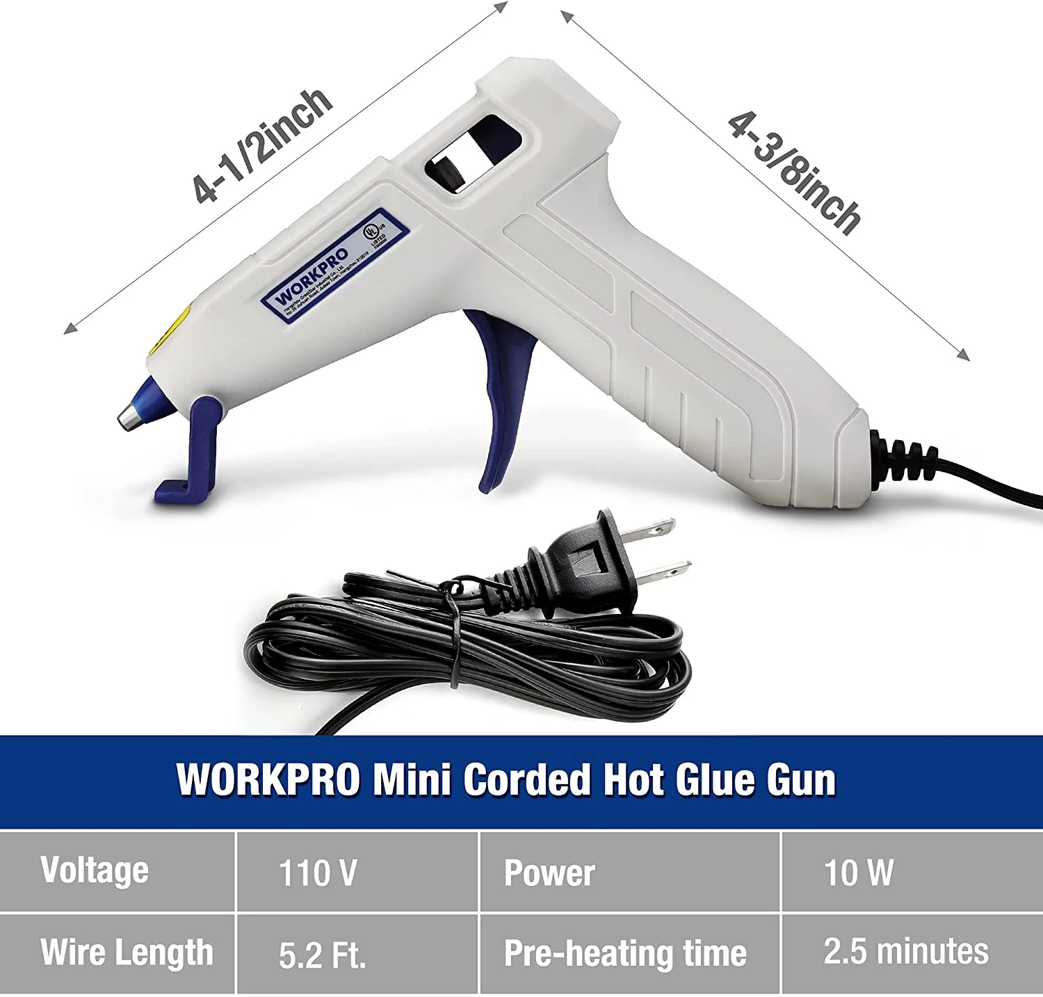 WORKPRO Mini Hot Glue Gun Kit with 20 Pcs Hot Glue Sticks - Pink Ribbon - Image 10