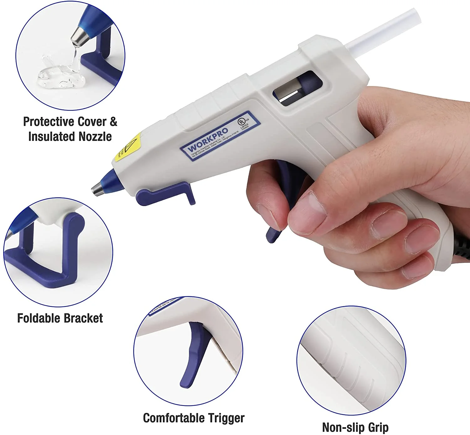 WORKPRO Mini Hot Glue Gun Kit with 20 Pcs Hot Glue Sticks - Pink Ribbon - Image 8