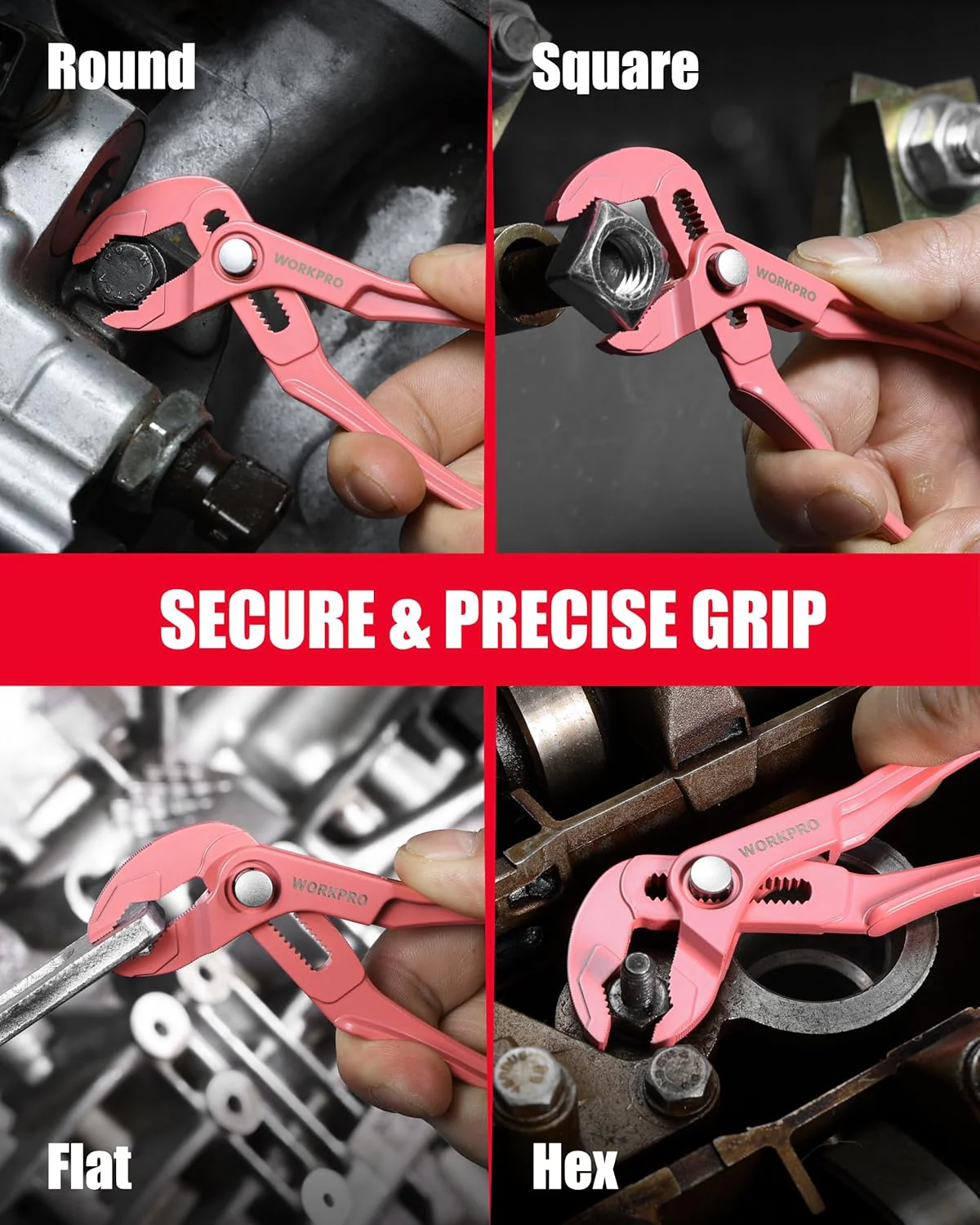 WORKPRO Mini Water Pump Pliers, 4-Inch Groove Joint Pliers, Fast Adjustable Tongue and Groove Plier with 15-Position Push-Lock, V-Jaw for Multi-Surface Grip, EDC Plier for Tight Spaces & Versatile Use - Image 6