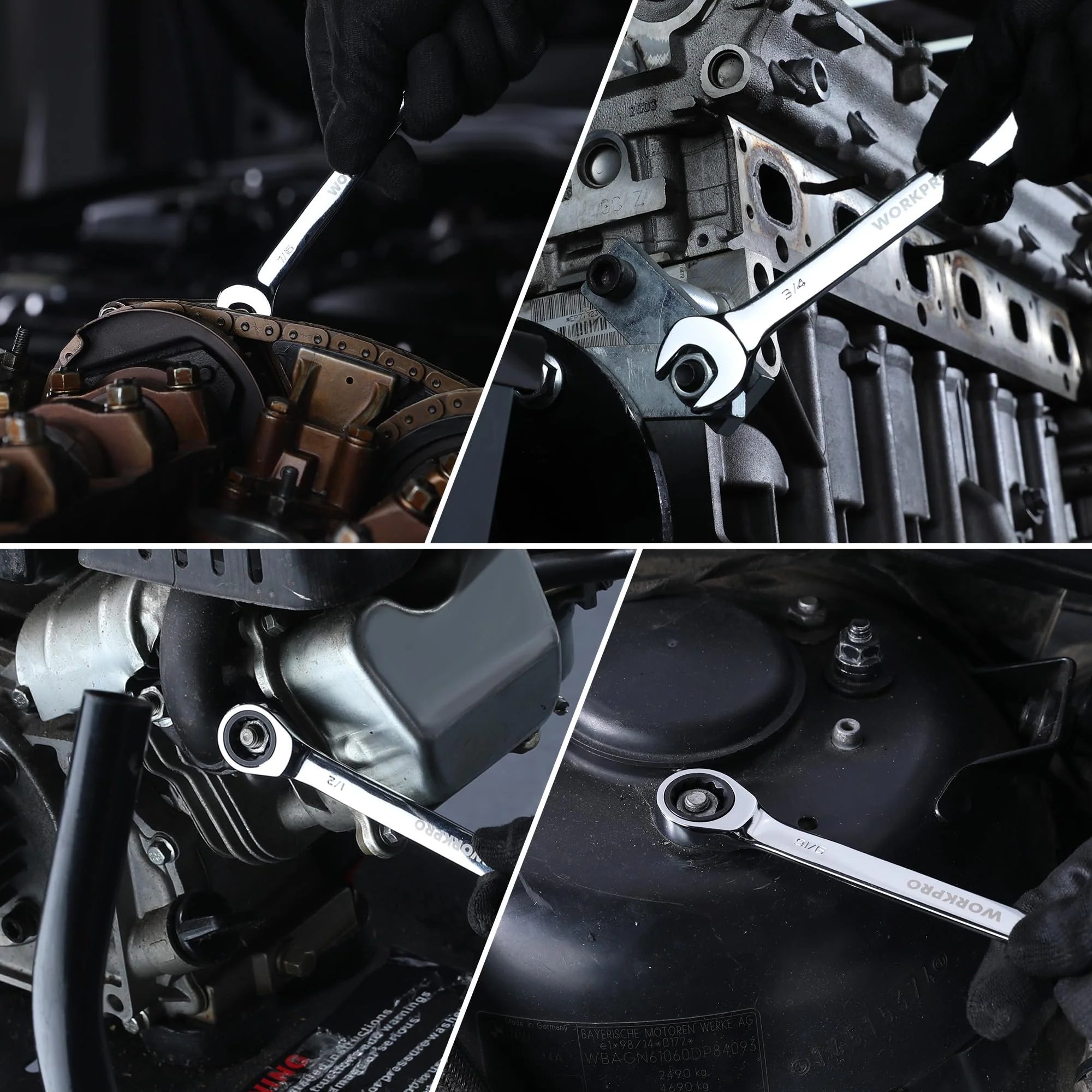 WORKPRO Multi-Size Ratcheting Wrench SAE, CR-V - Image 14