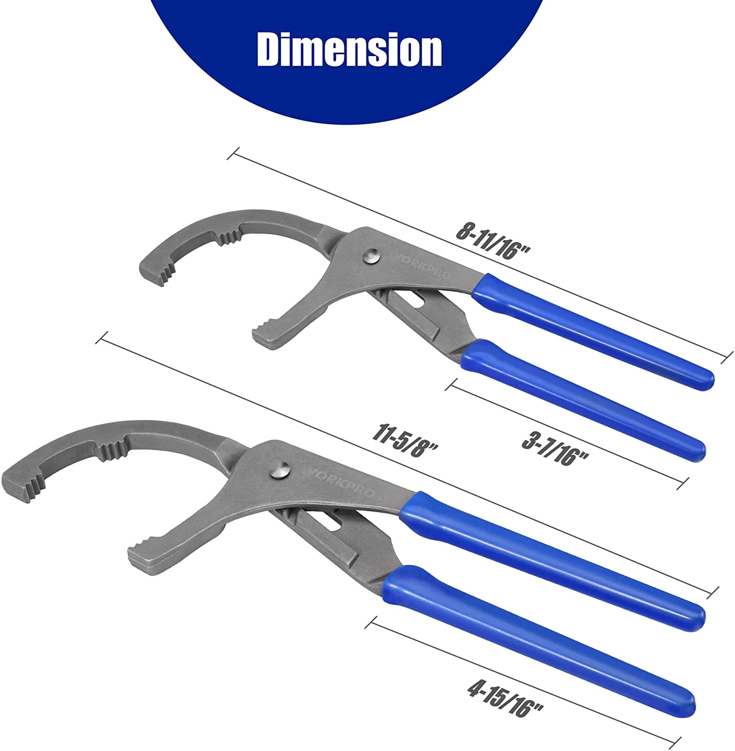 WORKPRO 2 Pcs Oil Filter Wrench/Pliers Set - Image 4