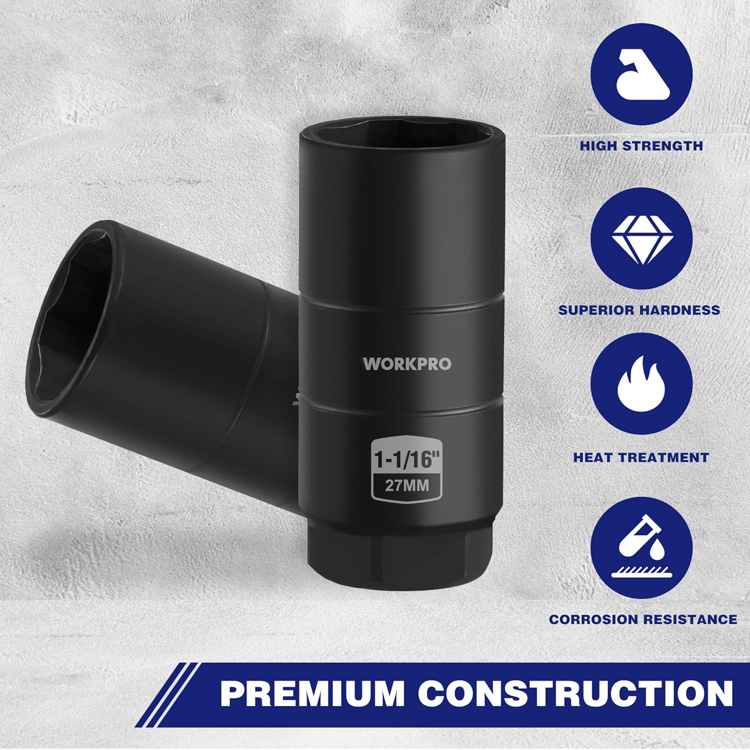 WORKPRO Oil Pressure Sensor Socket, 3/8" Drive x 1" and 1-1/16" 25mm 27mm | Automotive Professional Oil Pressure Switch Socket, Quick Removing Installing Oil Sending Unit Universal Fit - Image 8