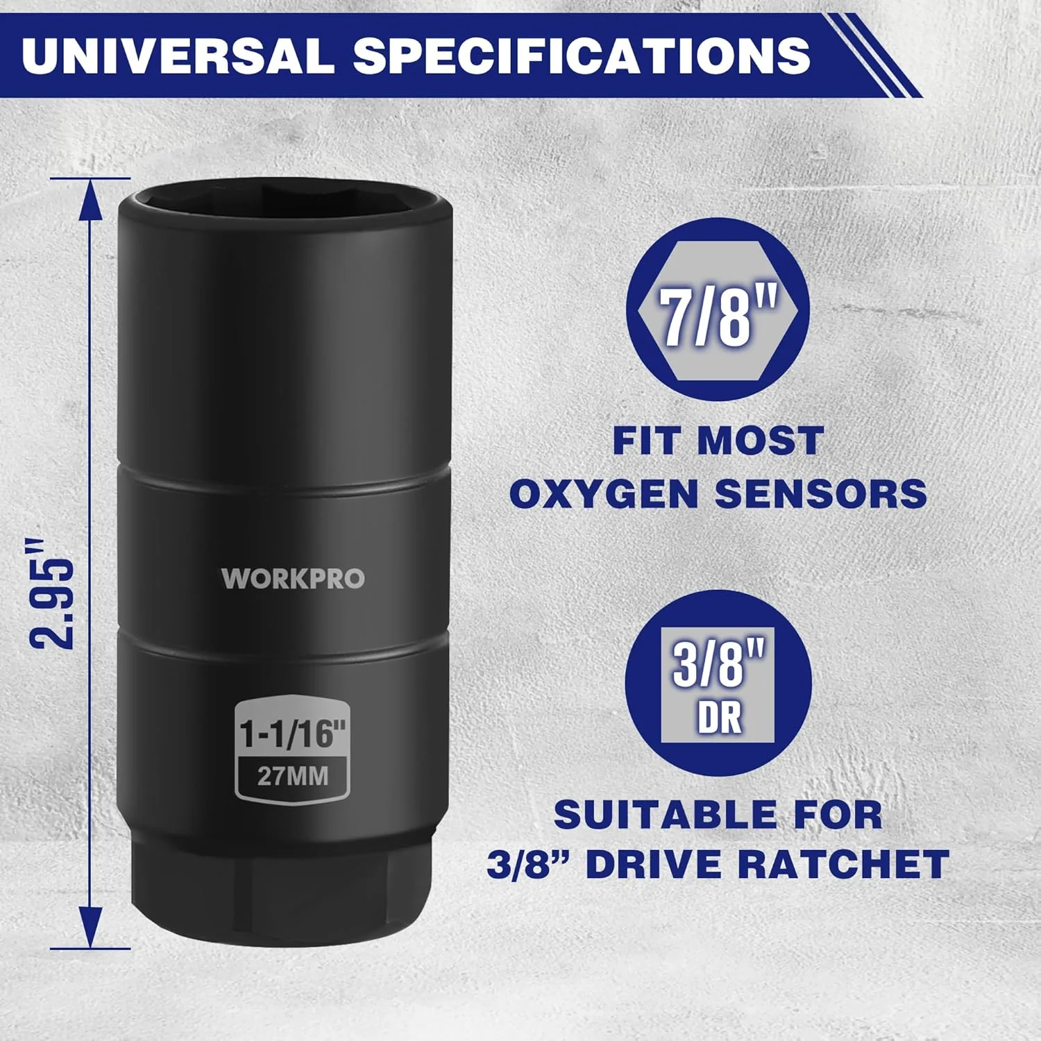 WORKPRO Oil Pressure Sensor Socket, Automotive Professional Oil Pressure Switch Socket 3/8" Drive x 1" and 1-1/16" 25mm 27mm, Quick Removing Installing Oil Sending Unit Universal Fit - Image 4