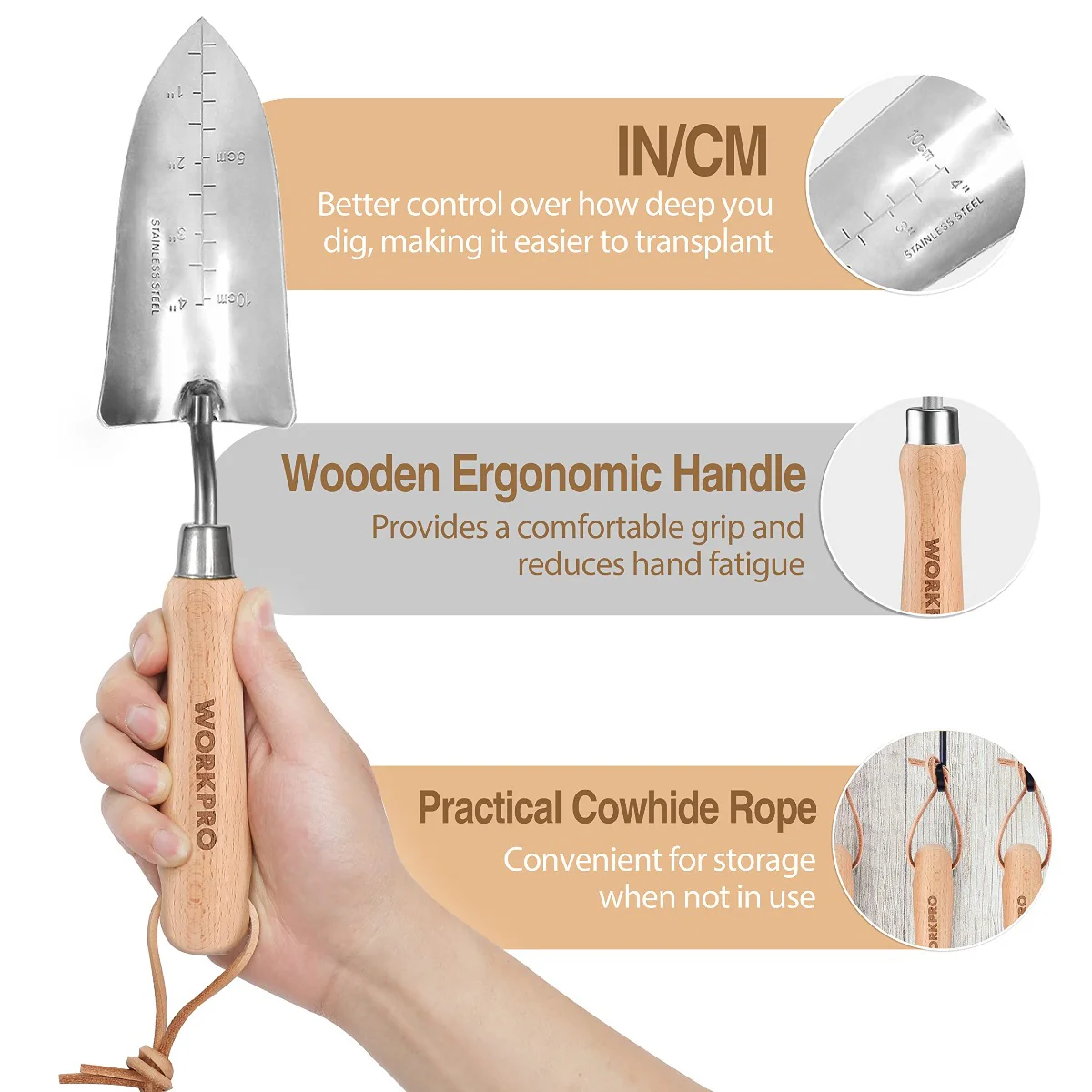 WORKPRO Pink Garden Tools 7 Pcs Set, Stainless Steel Heavy Duty Gardening Tools - Pink Ribbon - Image 6