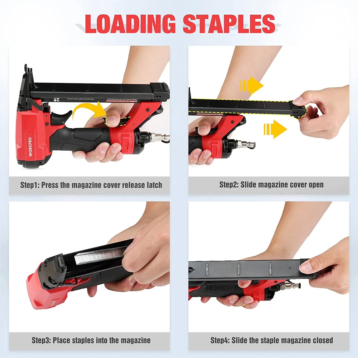 WORKPRO Pneumatic 20 Gauge Staple Gun for Carpentry Woodworking and DIY Projects - Image 4