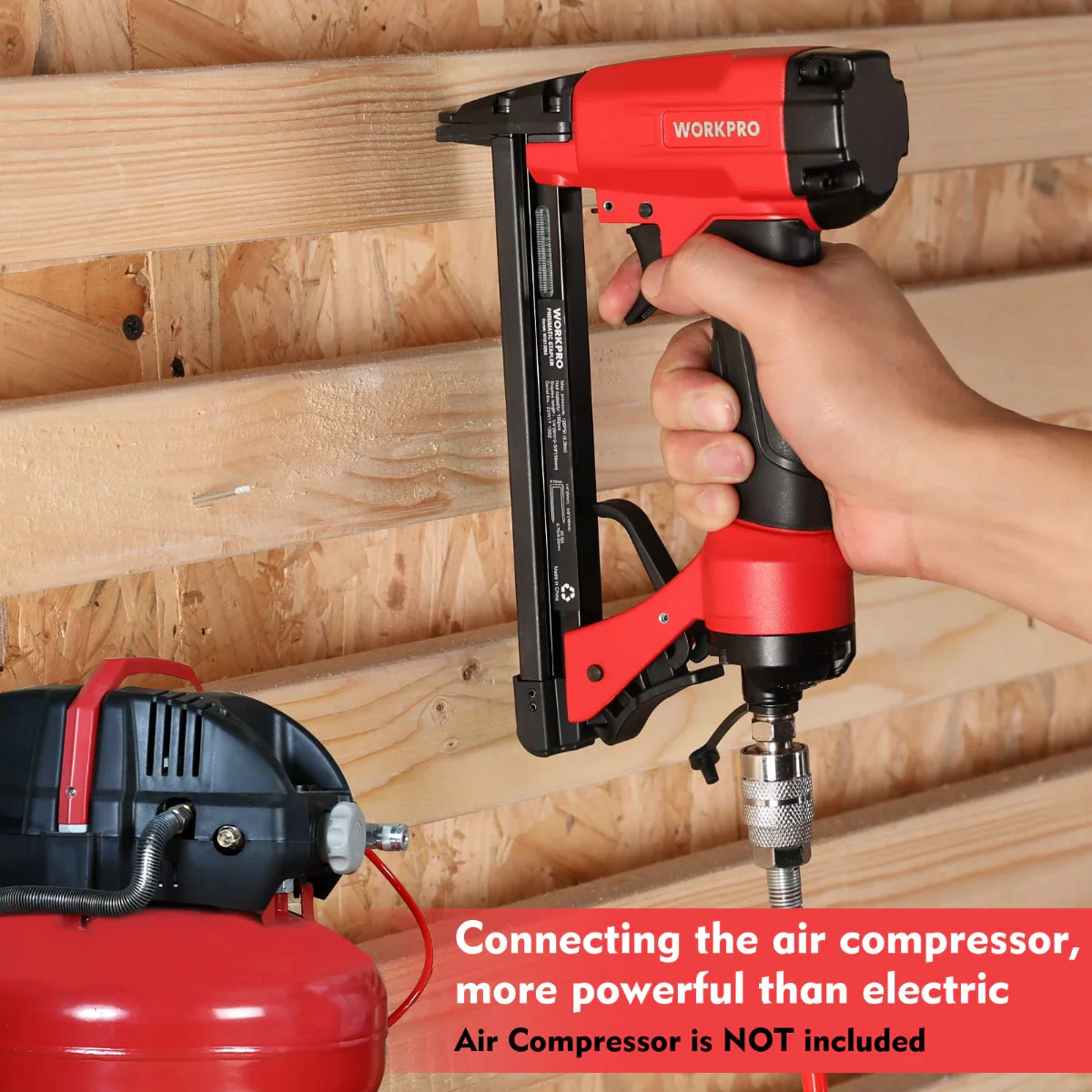 WORKPRO Pneumatic 21/22 Gauge Staple Gun, 8016/7116 Upholstery Stapler with Staples 1/4” to 5/8” - Image 4