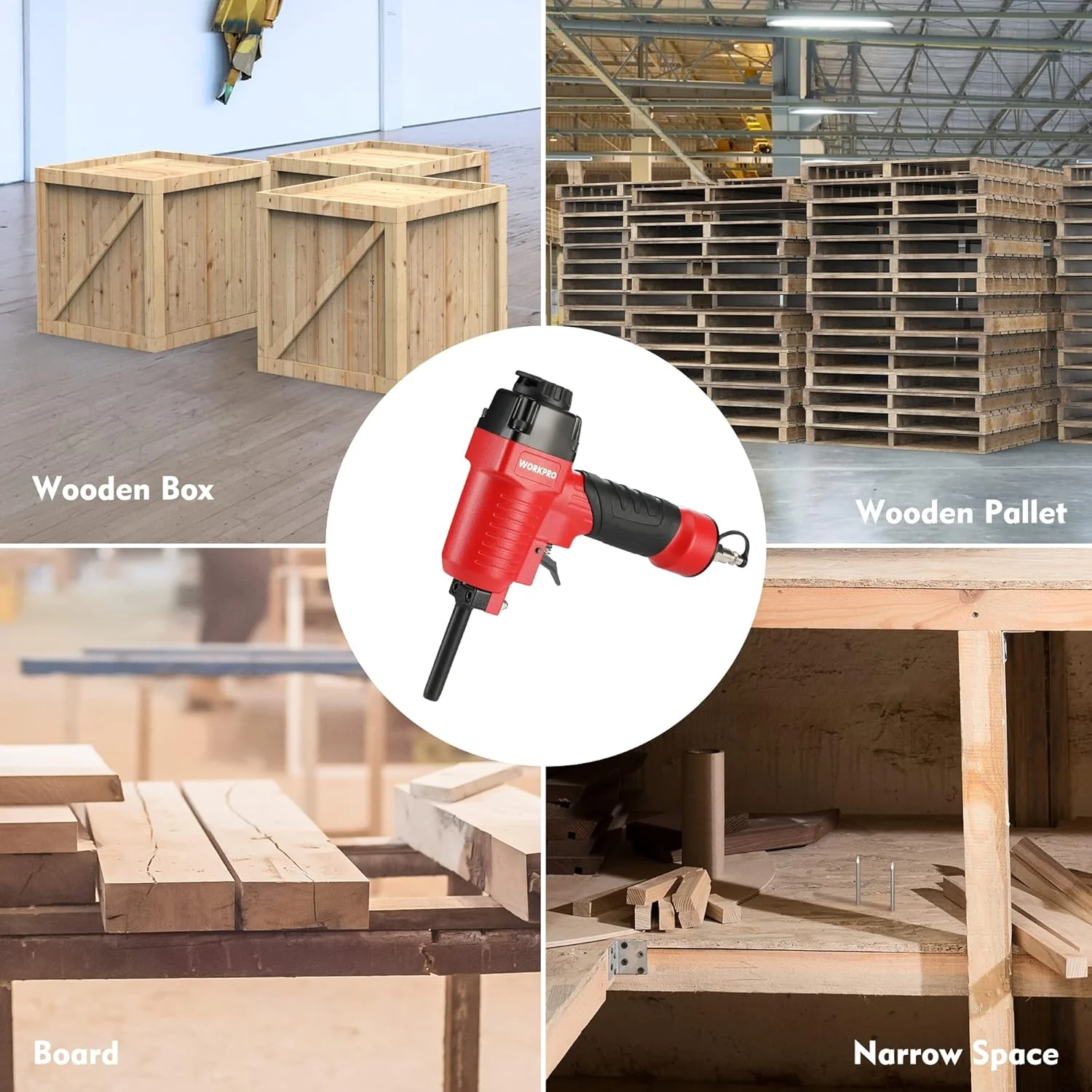 WORKPRO Pneumatic Nail Remover, Professional Heavy Duty Punch Nailer/Nail Puller/Nail Remover for Wood Workpieces, 60-100 PSI Denailer Removes 9-16 Gauge Nails - Image 7
