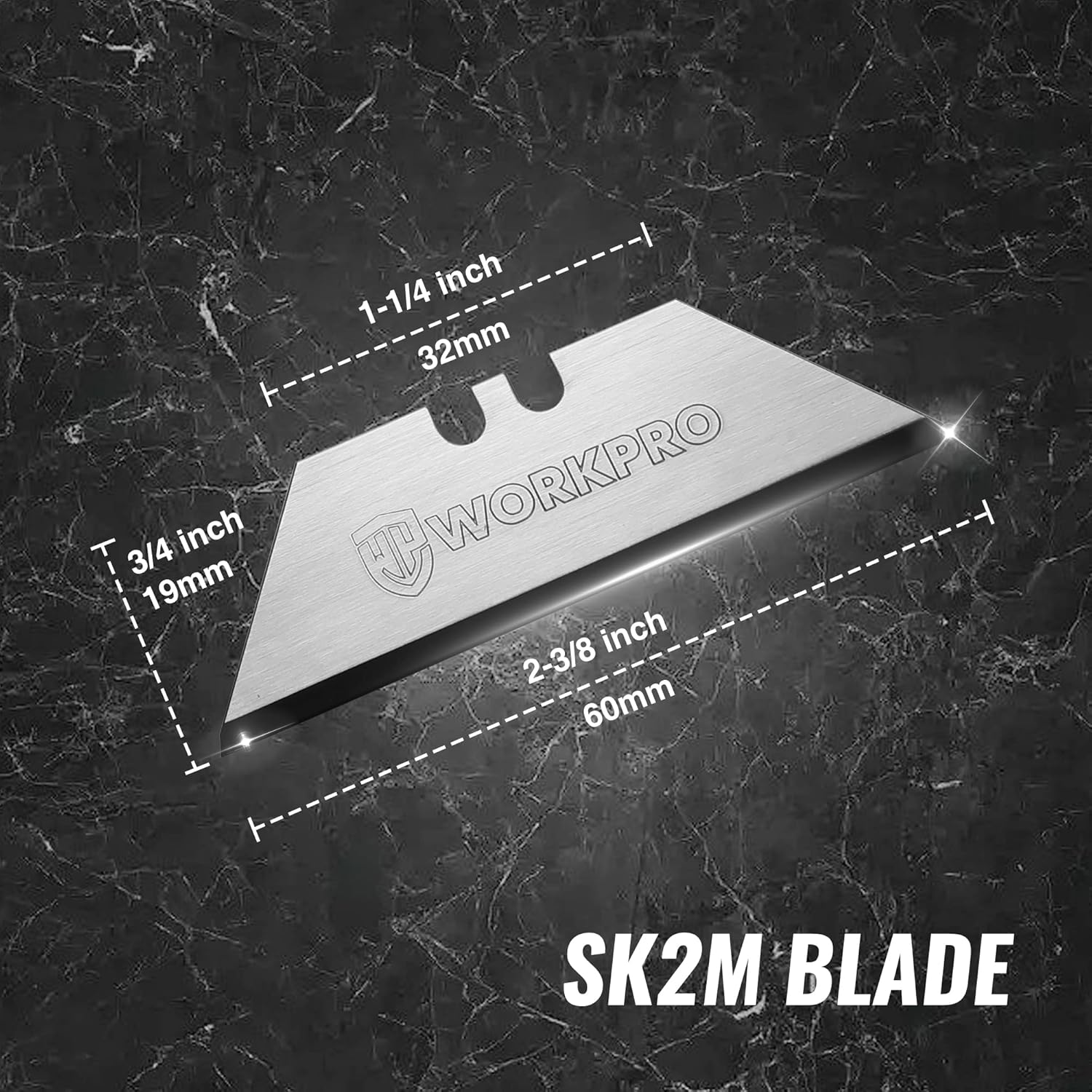 WORKPRO Premium Utility Knife Blades, TAC Diamond Coated SK2M, 10-Pack Utility Blades Replacement with Dispenser - Image 4