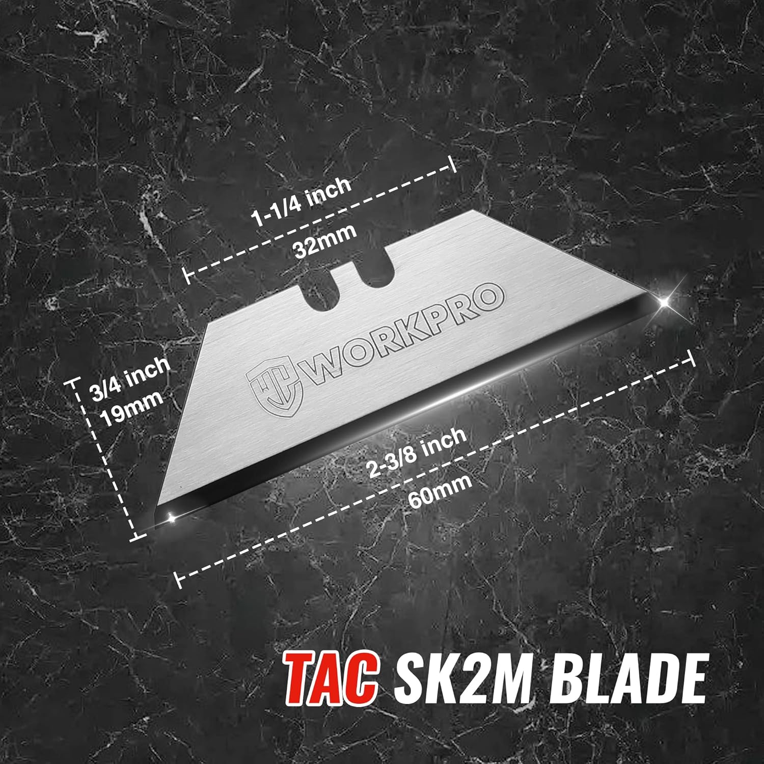 WORKPRO Premium Utility Knife Blades, TAC Diamond Coated SK2M, 50-Pack Utility Blades Replacement with Dispenser - Image 4