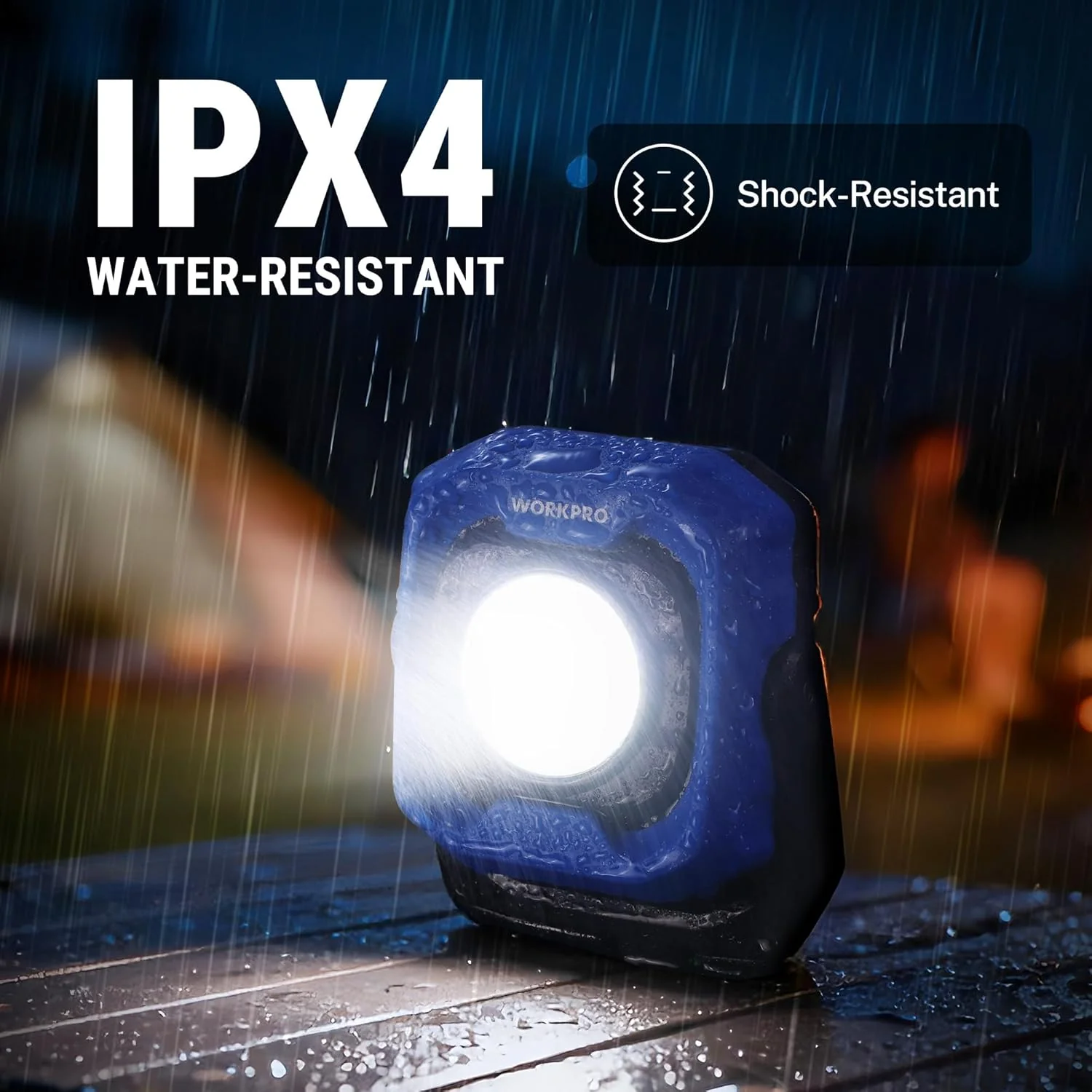 WORKPRO Rechargeable Work Light, 1200LM Magnetic Light with 4000mAh Battery, Portable LED with 4 Modes, IPX4 Water-Resistant, Led Work Light for Car, Camping, Emergency, Christmas Gifts - Image 6