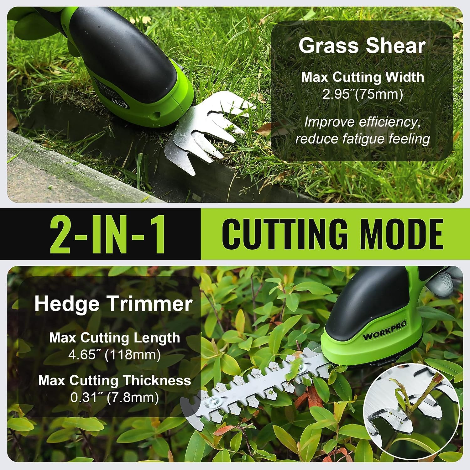 WORKPRO Replacement Blades Only for 3.6V Grass Shear and Shrubbery Trimmer (W159020AH, W159026AH, W159023AH) - Image 3