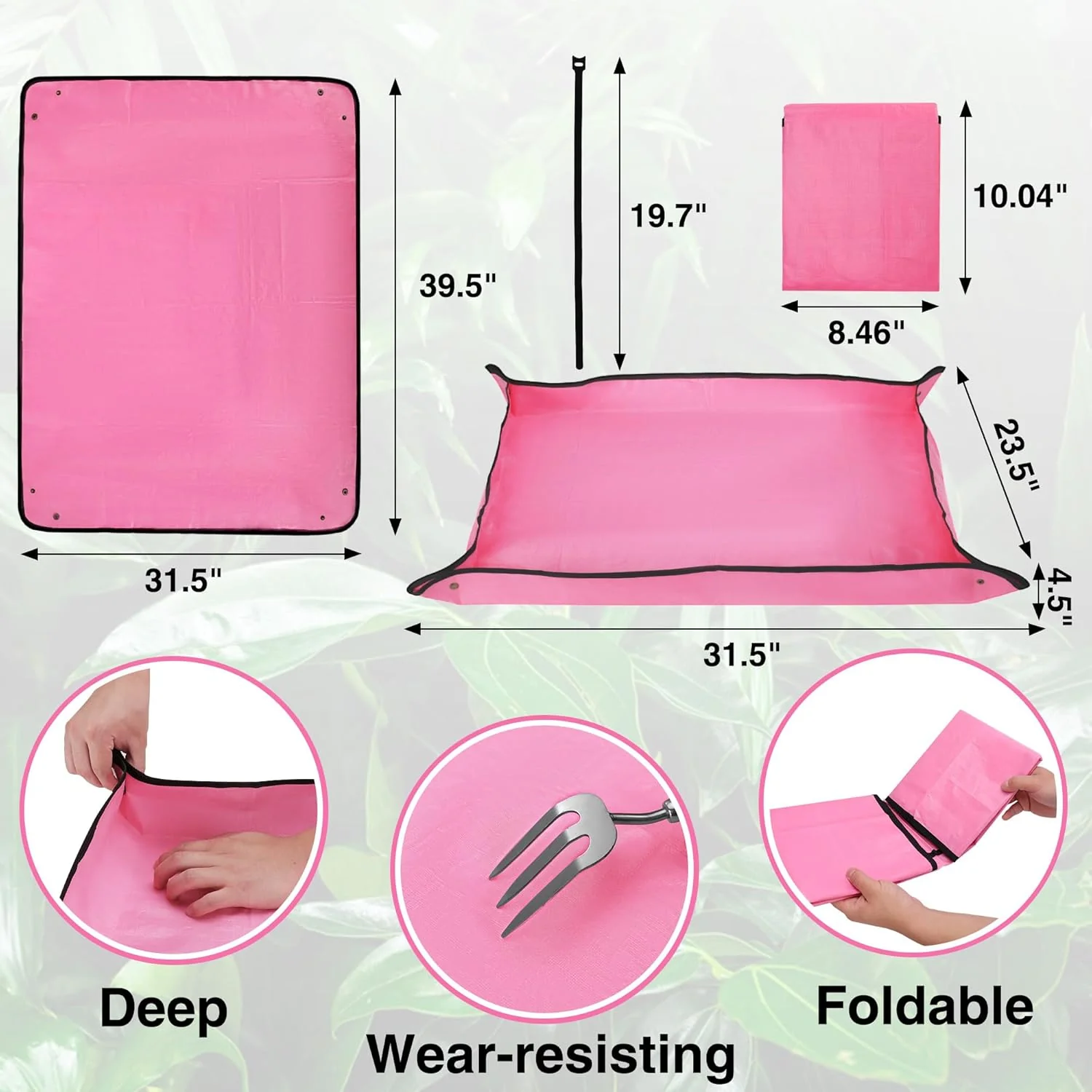 WORKPRO Repotting Mat for Indoor Plant Transplanting, 39.5" X 31.5" | Thickened Waterproof Potting Mat, Square Planting Tray, Mess Control, Gardening Gifts for Plant Lovers - Image 8
