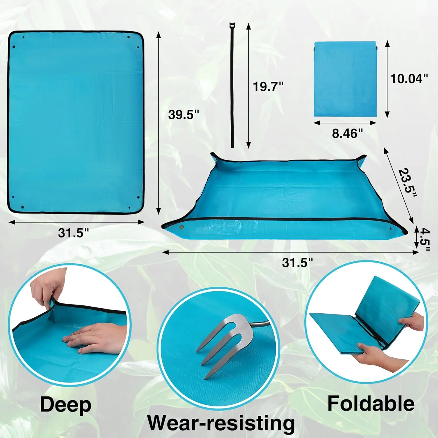WORKPRO Repotting Mat for Indoor Plant Transplanting | 39.5" X 31.5", Thickened Waterproof, Square Planting Tray, Mess Control, Gardening Gifts for Plant Lovers - Image 7