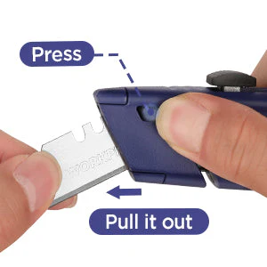 WORKPRO Retractable Box Cutter, Quick Change Utility Knife with Extra Blade Storage - Heavy Duty Aluminum Razor Knife, Twine Cutter, Bonus SK5 Blades Included, Blue - Image 7