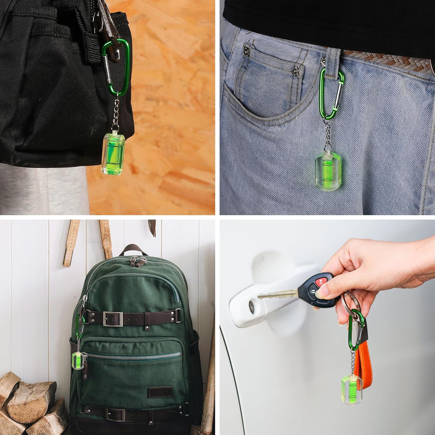 WORKPRO Small Bubble Level with Keychain 3-Pack Mini Pocket Tool Spirit Level Measuring Picture Hanging layout Tools - Image 7