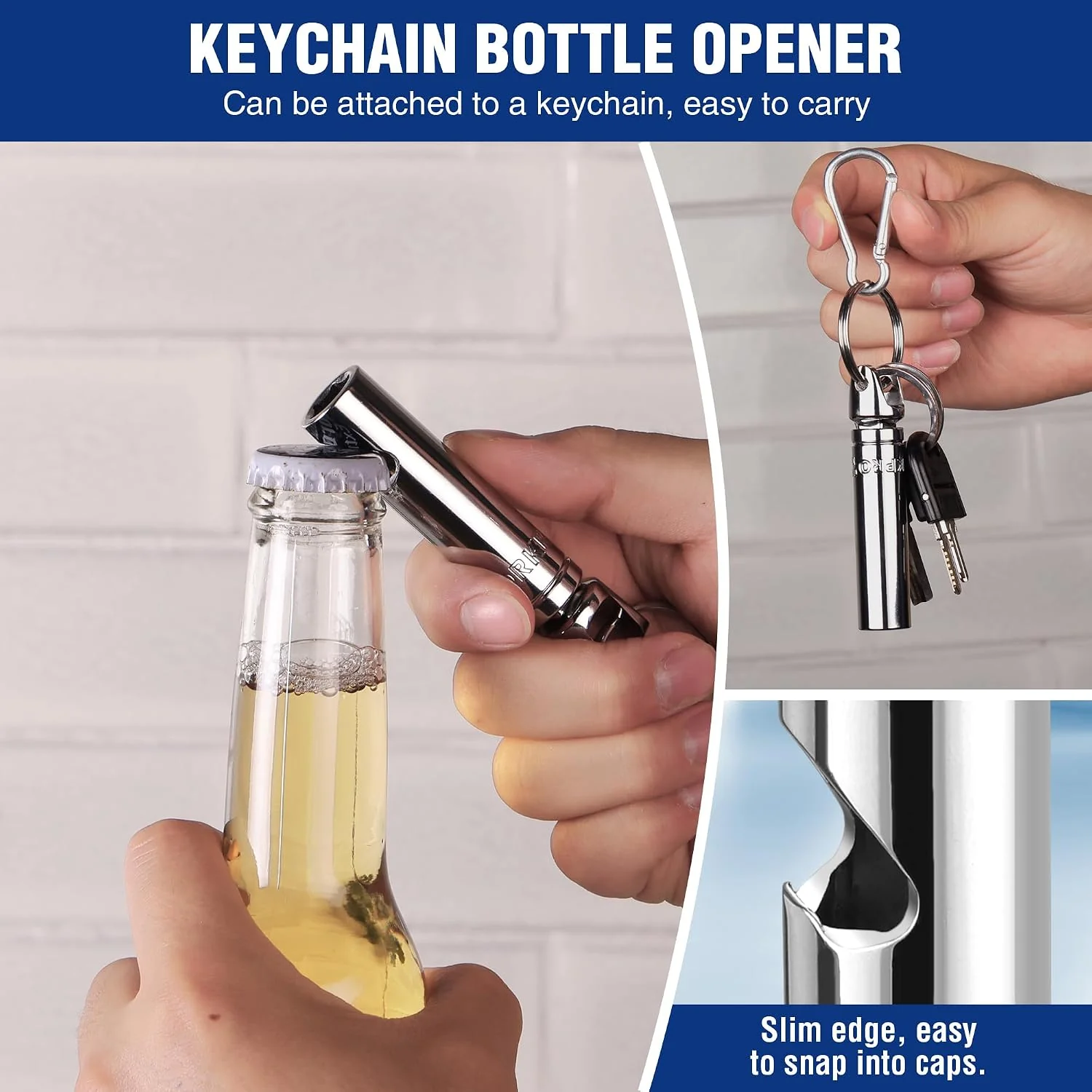 WORKPRO Socket Bottle Opener, 3/8" Drive x 10 mm Socket, Durable CR-V | Deep Square Drive Socket, Portable Detachable Key Ring - for Automotive Repair, House Projects, Machinery Work, Gift for Men - Image 2