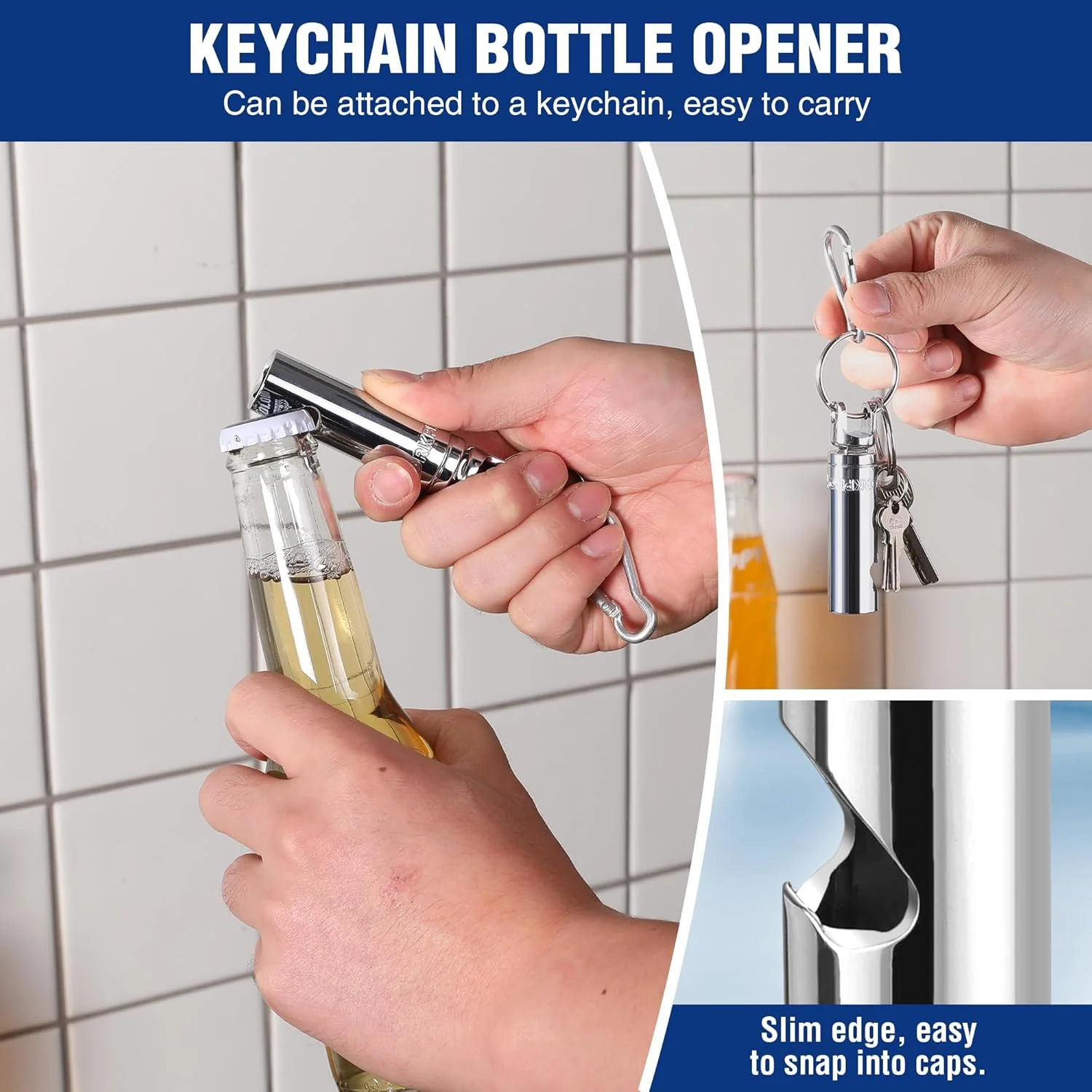 WORKPRO Socket Bottle Opener, 3/8 Inch Drive x 14 mm Socket, Deep Square Drive Socket, CR-V, 6-Point, Portable Detachable Key Ring - for Automotive Repair, House Projects, Machinery Work, Gift for Men - Image 4