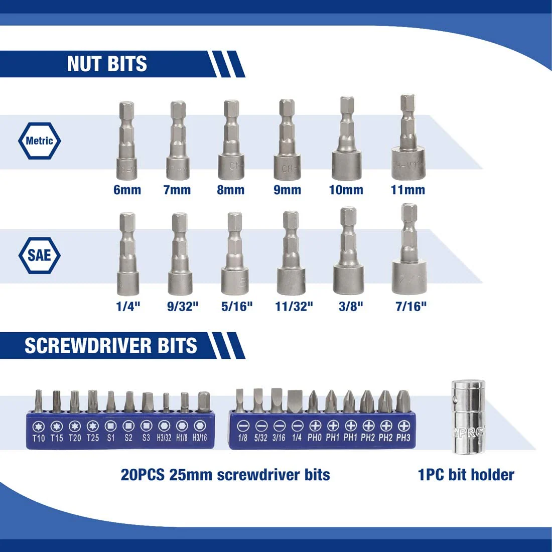 WORKPRO Socket Set, 70 Pcs 1/4" Drive Socket Set with Quick-Release Ratchet, Metric and SAE - Image 3