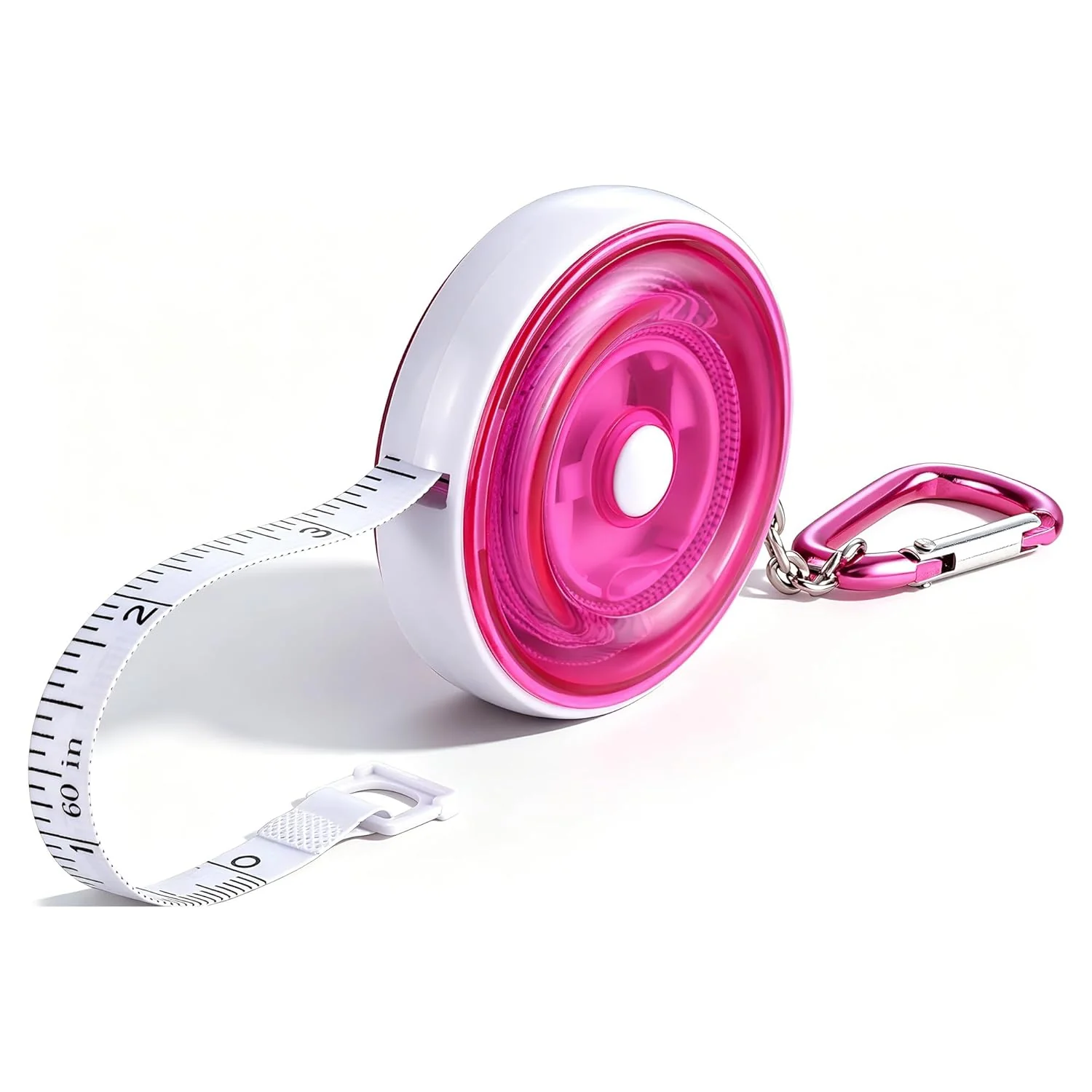 WORKPRO Soft Tape Measure, 60-Inch (150cm) Retractable Measuring Tape for Body Measurements, Sewing, Tailoring, Fabric, Cloth, Knitting and Crafts, Dual-Sided Scales with Carabiner Clip, Pink