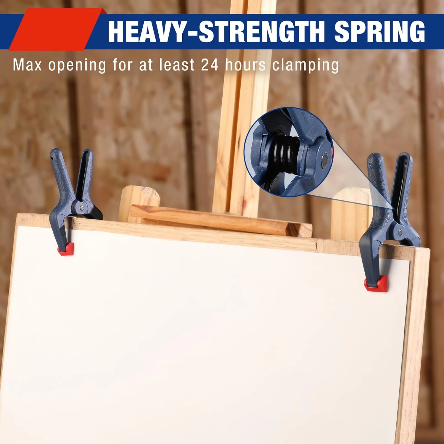 WORKPRO Spring Clamp Set, 16-Piece 3-3/8" Nylon Spring Clamp with Adjustable Jaw Pads and High-strength Spring for Woodworking, Photography Backdrops and DIY Projects - Image 6