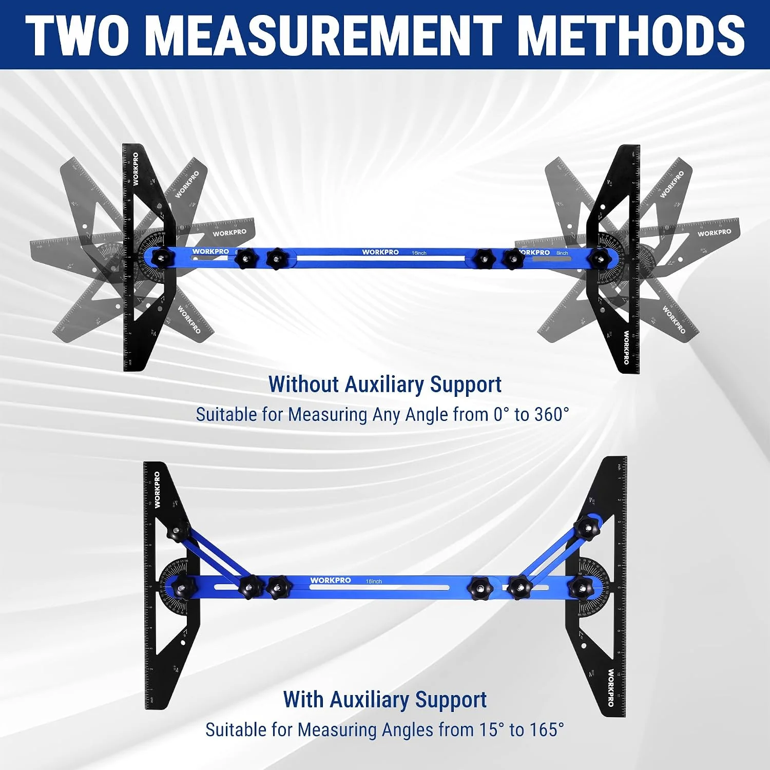 WORKPRO Stair Tread Template Tool, Aluminum Alloy Stair Tread Jig with Triangular Structure Brace, 10.1" to 56.3" Adjustable Length Stair Measuring Tool, Stair Tread Gauge for Stairs, Floor, Cabinets - Image 6