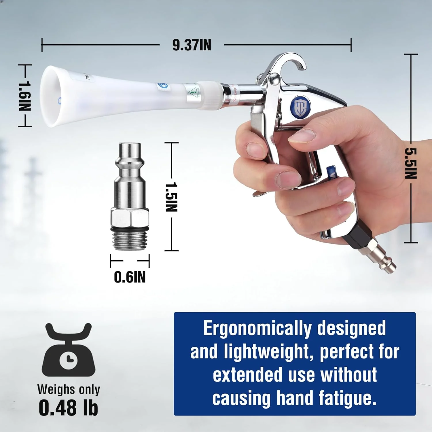 WORKPRO Tornado Nozzle Air Blow Gun for Car Detailing, Workshops, and Home Cleaning – Quickly Blasts Dirt and Dust, Compatible with Air Compressors - Image 2