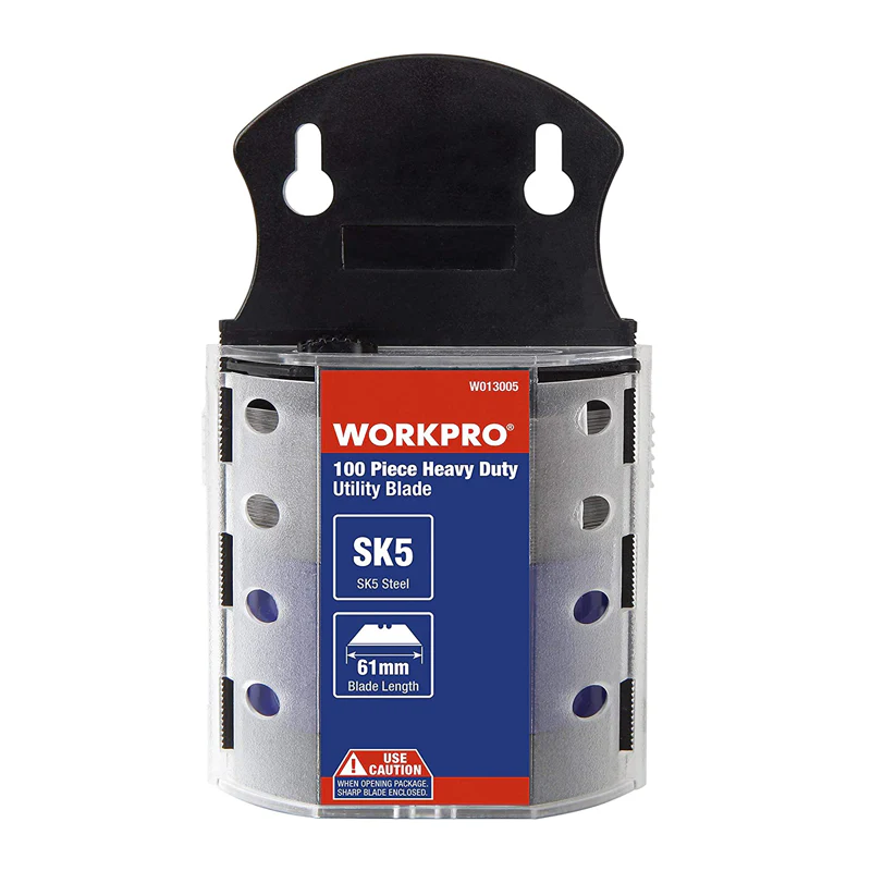 WORKPRO 100 Pcs Utility Knife Blades SK5 Steel with Dispenser - Image 2