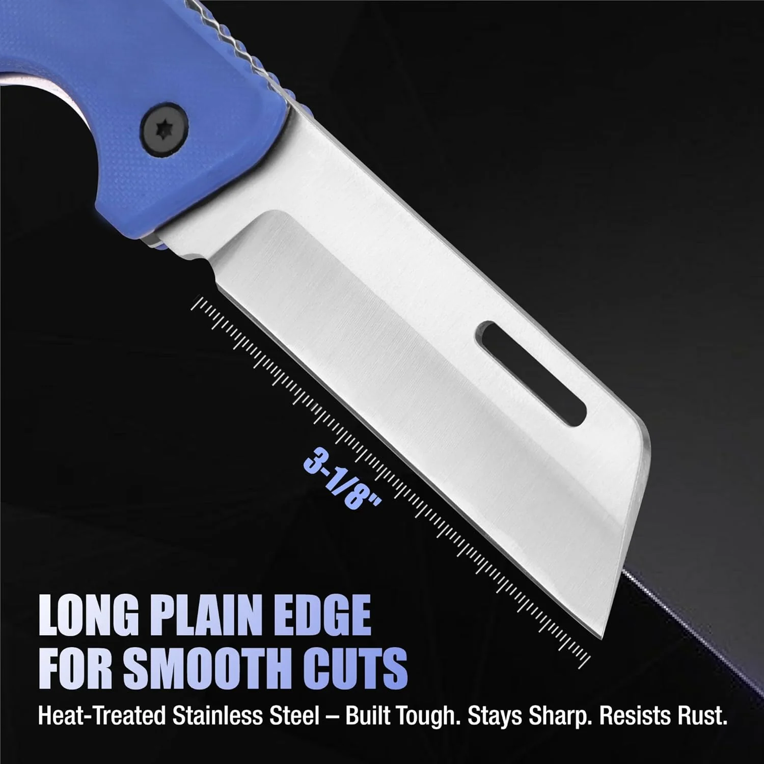 WORKPRO Utility Knife, Electrician and Folding Pocket Knife with Stainless Plain Edge for lineman Cable Skinning - Image 2