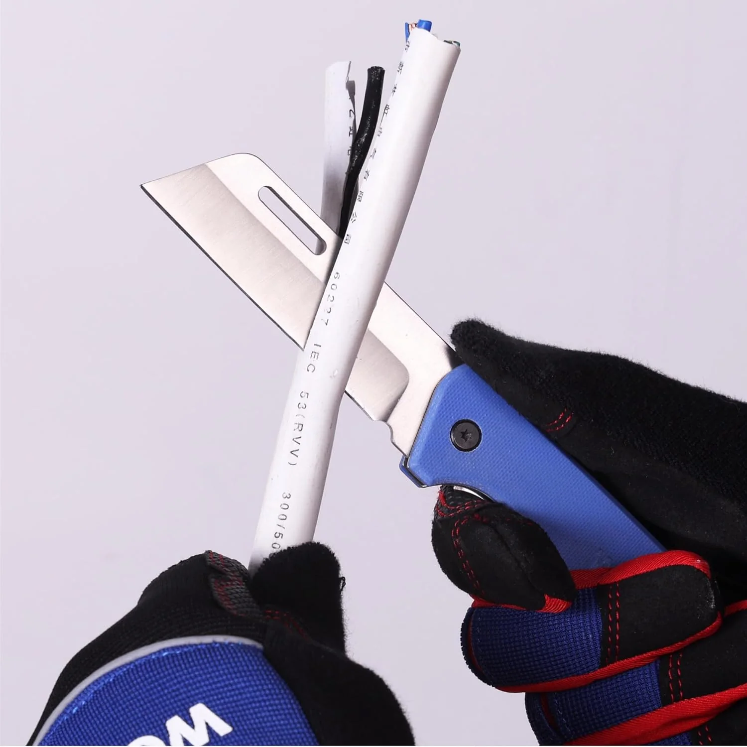 WORKPRO Utility Knife, Electrician and Folding Pocket Knife with Stainless Plain Edge for lineman Cable Skinning - Image 7
