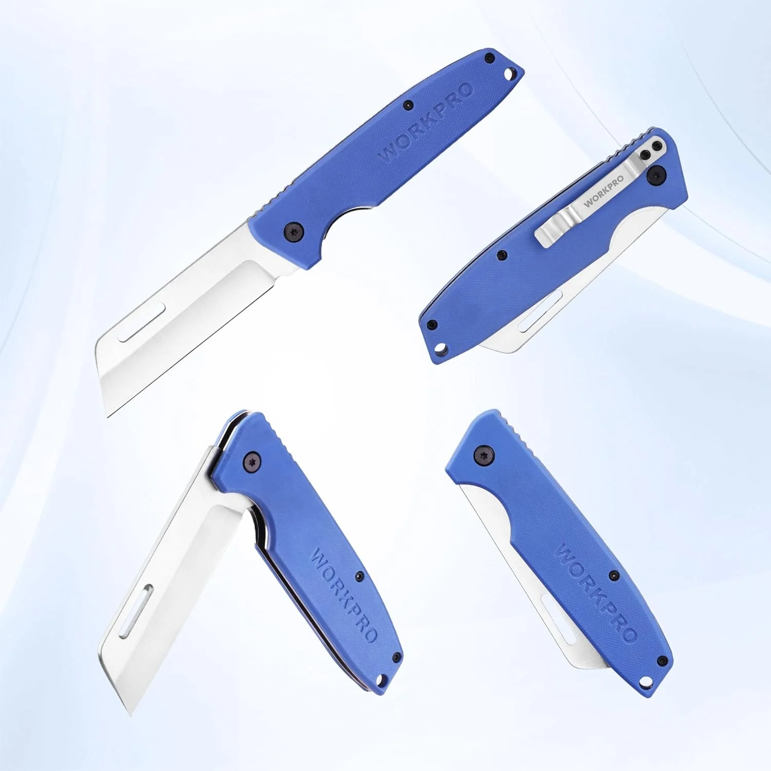 WORKPRO Utility Knife, Electrician and Folding Pocket Knife with Stainless Plain Edge for lineman Cable Skinning - Image 8