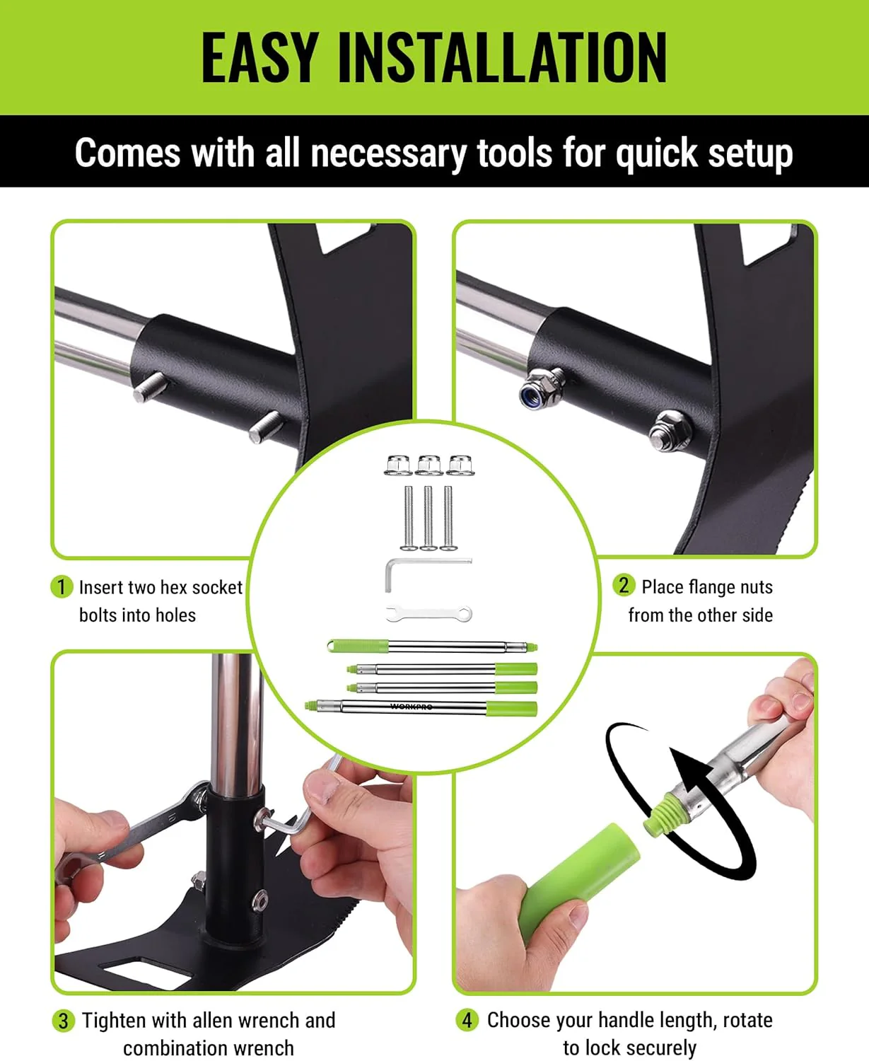 WORKPRO Weed Puller Tool with Long Handle – 2-in-1 Garden Hoe & Weed Rake, 29"-56" Adjustable Manual Weeding Tool, Uprooting Weed Remover Gardening Weeder Tools for Yard, Lawn, Patio and Garden - Image 8