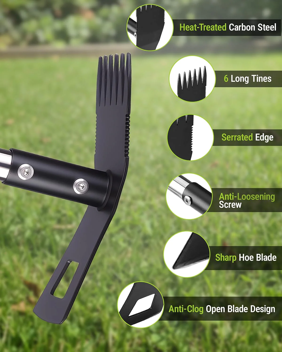 WORKPRO Weed Puller Tool with Long Handle – 2-in-1 Garden Hoe & Weed Rake, 29"-56" Adjustable Manual Weeding Tool, Uprooting Weed Remover Gardening Weeder Tools for Yard, Lawn, Patio and Garden - Image 9