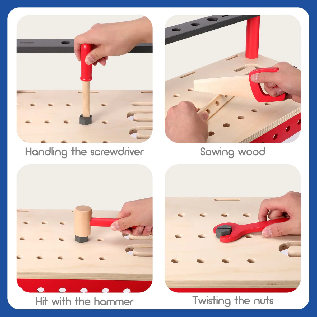 WORKPRO 24 Pcs/43 Pcs/70 Pcs Wooden Building Toy Tool Kit, Great Gift for Toddlers 3+ - Image 10