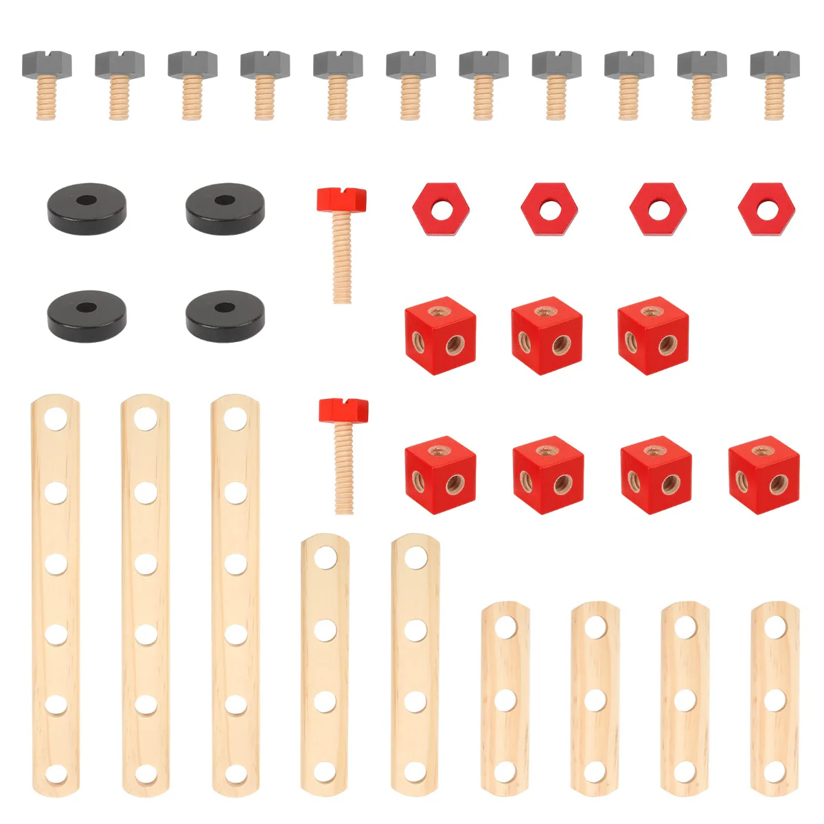 WORKPRO 24 Pcs/43 Pcs/70 Pcs Wooden Building Toy Tool Kit, Great Gift for Toddlers 3+ - Image 11