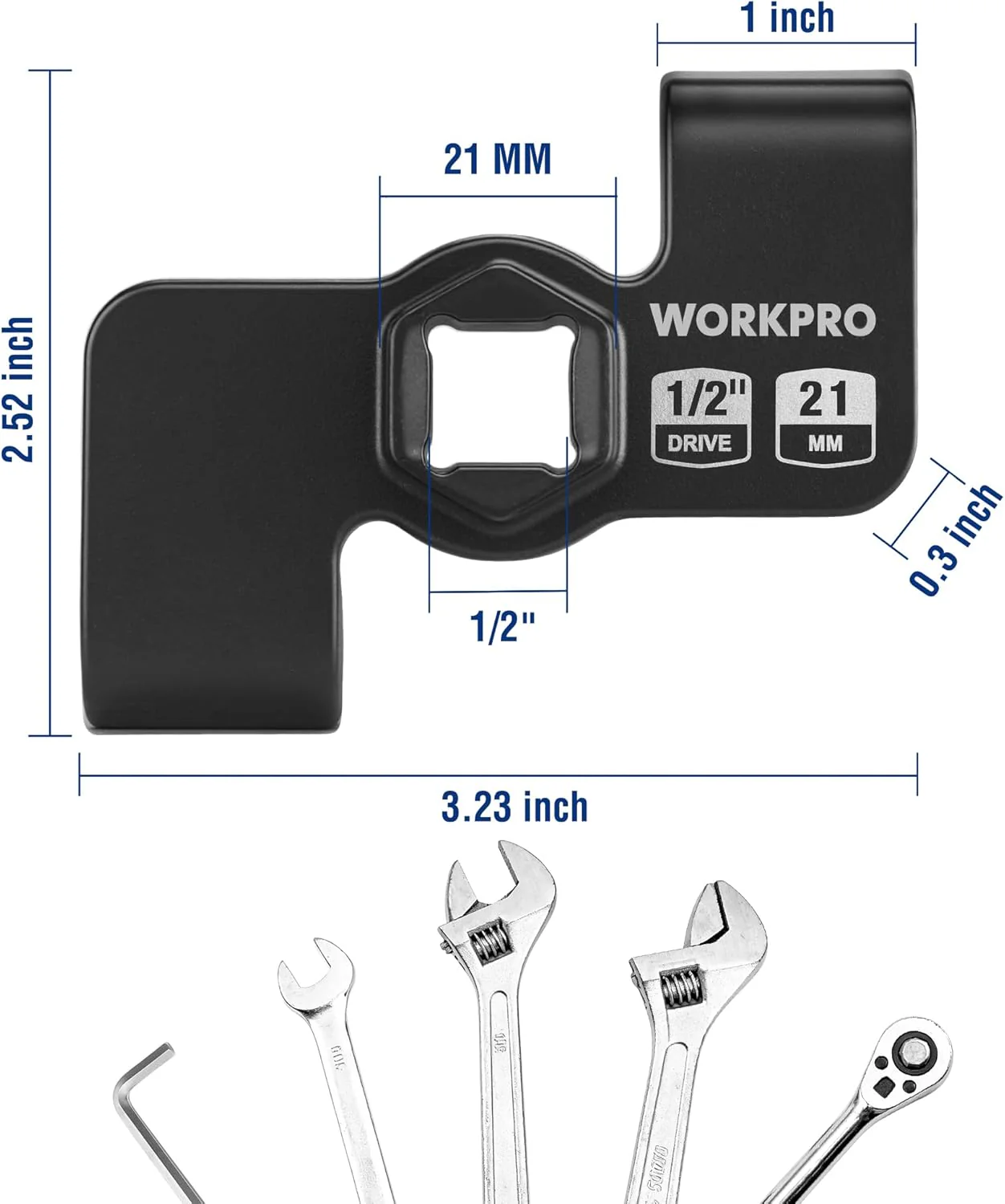 WORKPRO Wrench Extender Tool for 1/2 Inch or 21mm Hex Drive, Universal Wrench Extender Adapter to Leverage over Stubborn Nuts & Bolts, Ideal for Automotive Repair, Break Bars, DIY, Garages, Mechanic - Image 2