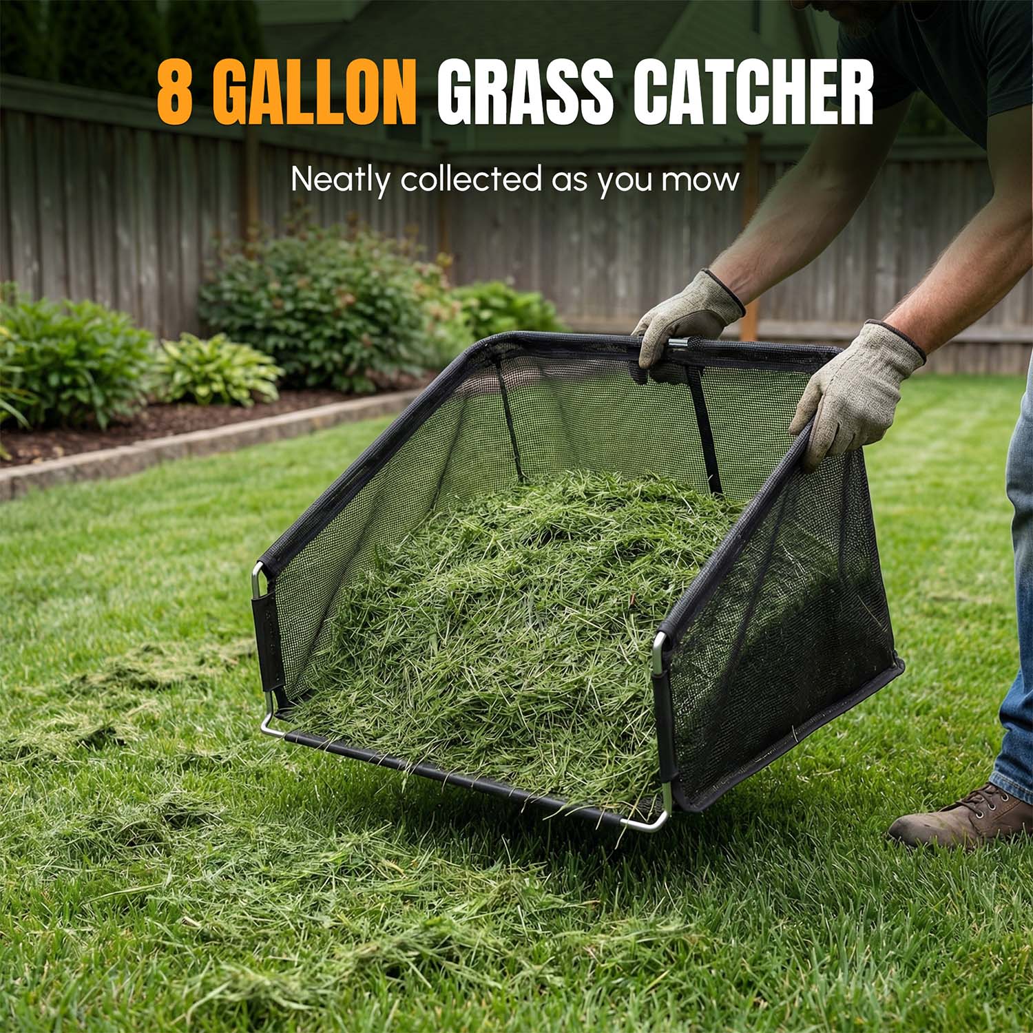WORKPROX 16" Push Reel Lawn Mower with Grass Catcher, 5-Blade Manual Mower, Adjustable Height - Image 7