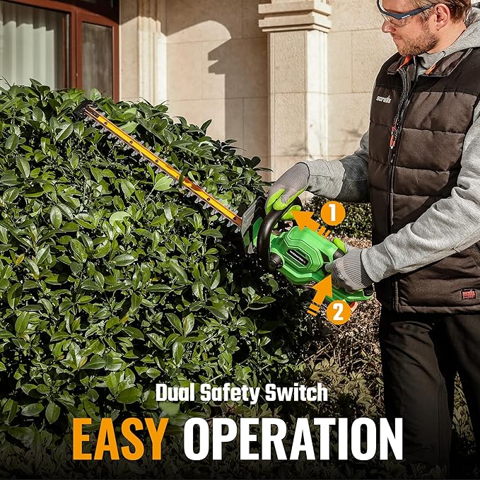 WORKPROX 20V Cordless Hedge Trimmer, 22" Dual-Action Blade, 3/4" Cutting Capacity - Image 7