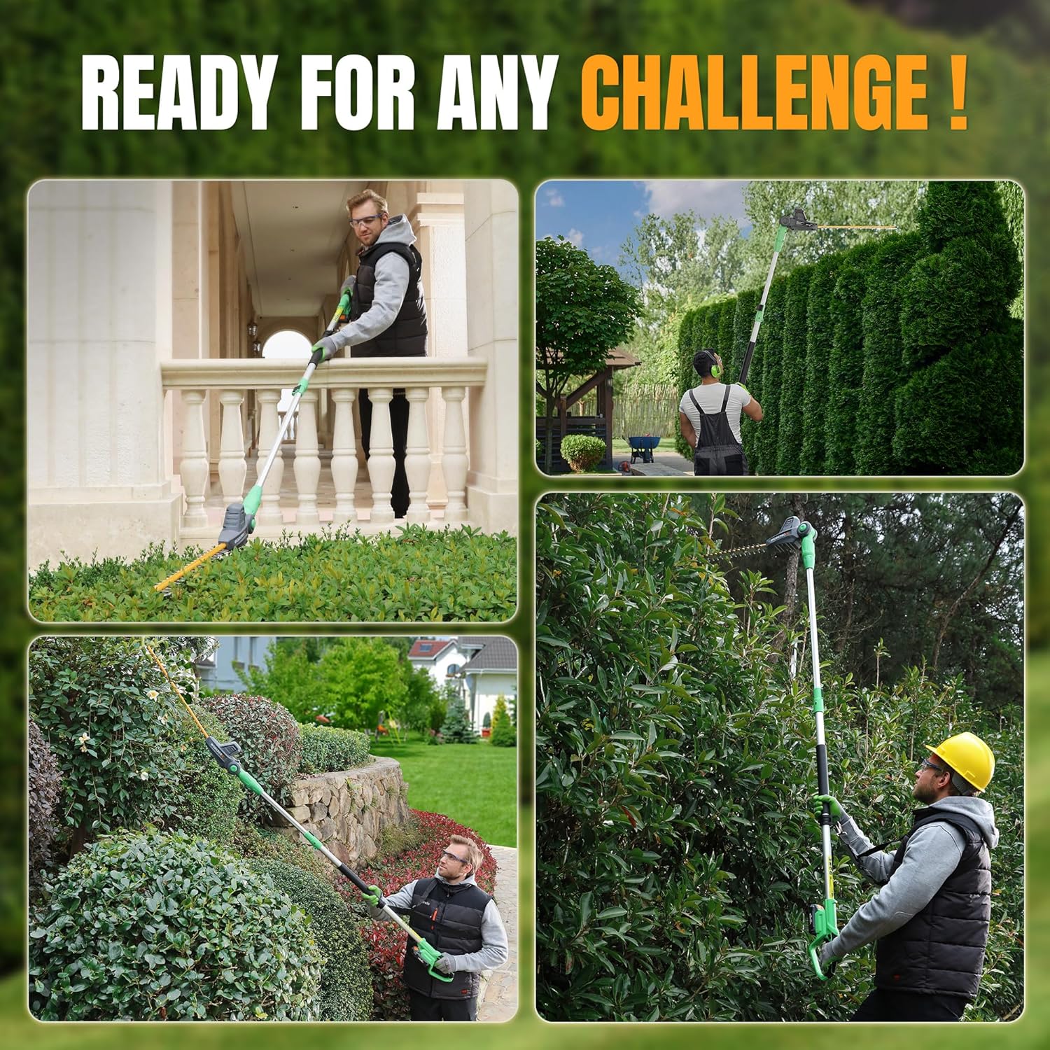 WORKPROX 20V Cordless Pole Hedge Trimmer, 9.2-Feet Reach, 11 Rotating Head - Image 7