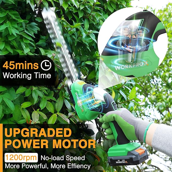 WORKPROX 20V Electric 2-in-1 Cordless Grass Shear & Shrubbery Trimmer - Image 8