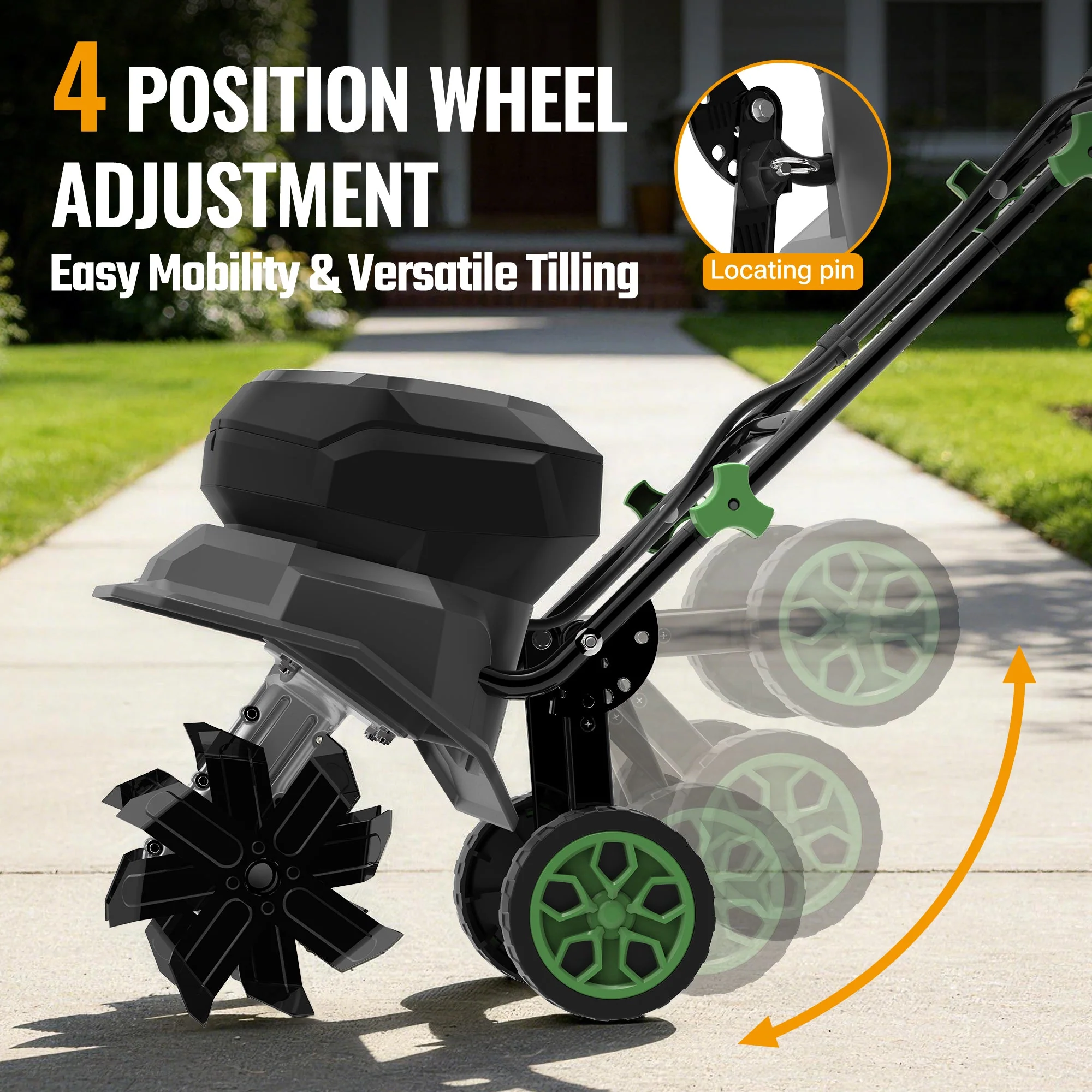 WORKPROX 40V Cordless Garden Tiller, 12-Inch Cultivator with 16 Steel Tines, 2 x 4.0Ah Batteries Included - Image 7