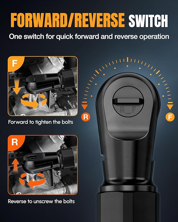 WORKPROX 20V Cordless Ratchet Wrench Kit, 1/2" & 3/8" Sockets, 74Ft-lbs, 250RPM, 2 Batteries - Image 14